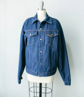 1980s Denim Jacket Saddle King Blue Jean M 38"