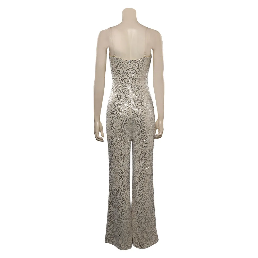 2023 Margot Robbie Disco Jumpsuits Outfits Halloween Carnival Suit Cosplay Costume