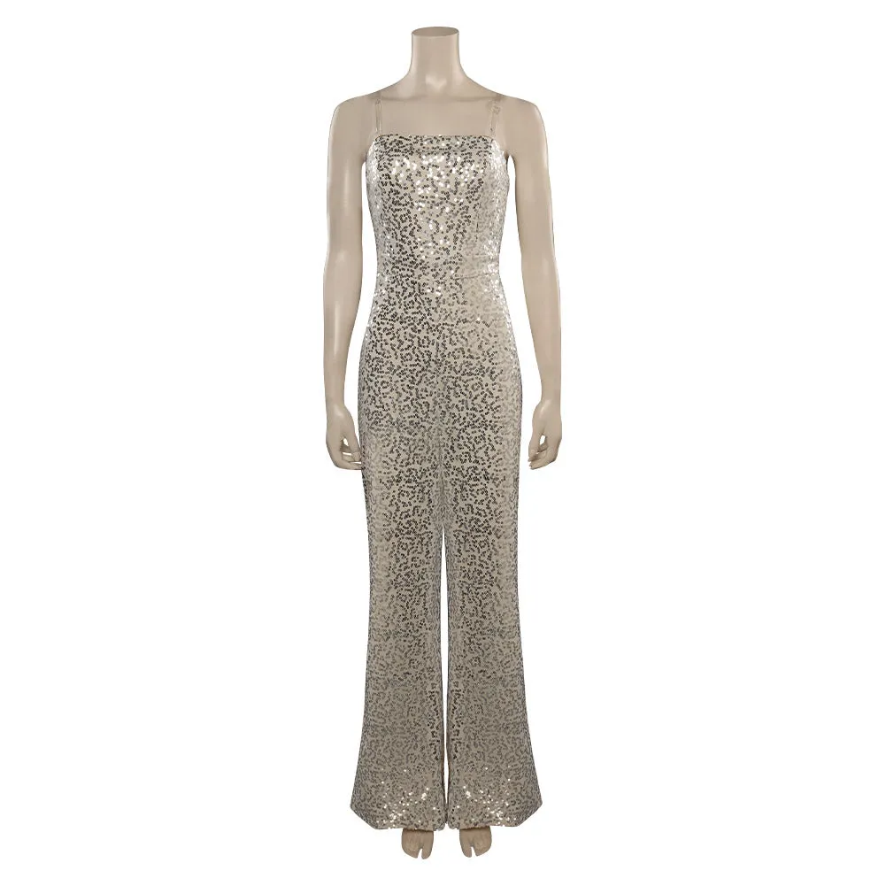 2023 Margot Robbie Disco Jumpsuits Outfits Halloween Carnival Suit Cosplay Costume
