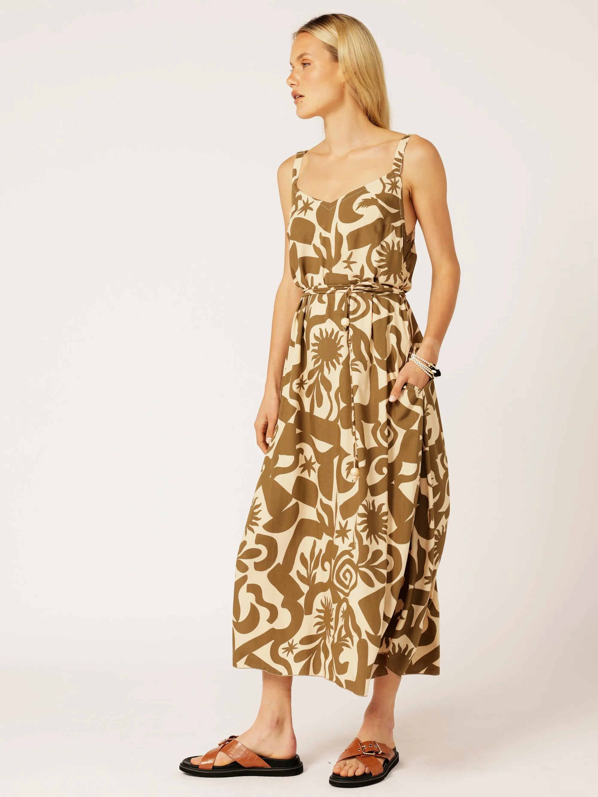 A-line Slip Dress | Soleil Khaki