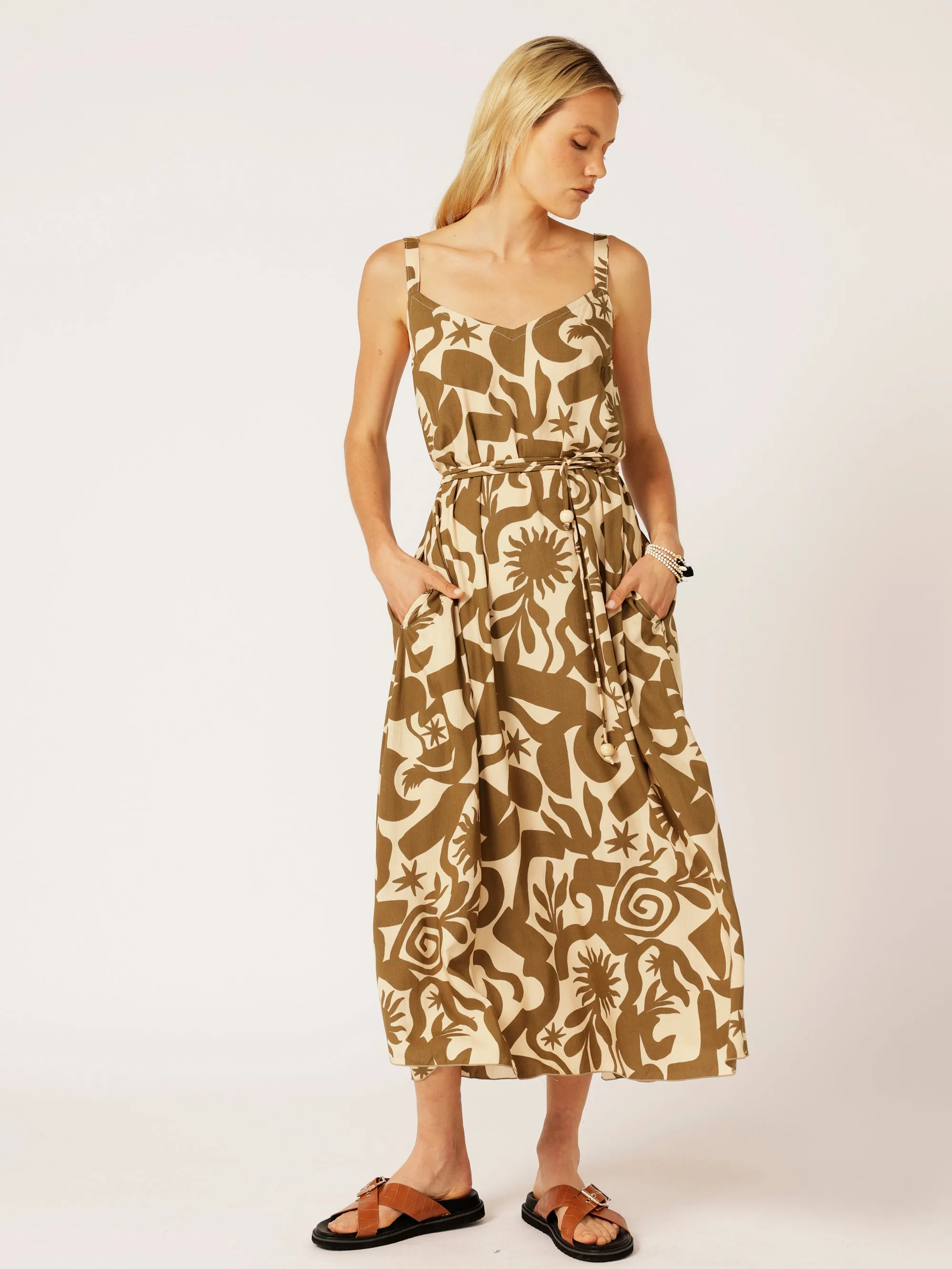 A-line Slip Dress | Soleil Khaki