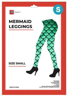 Adult Green Mermaid Leggings - Small