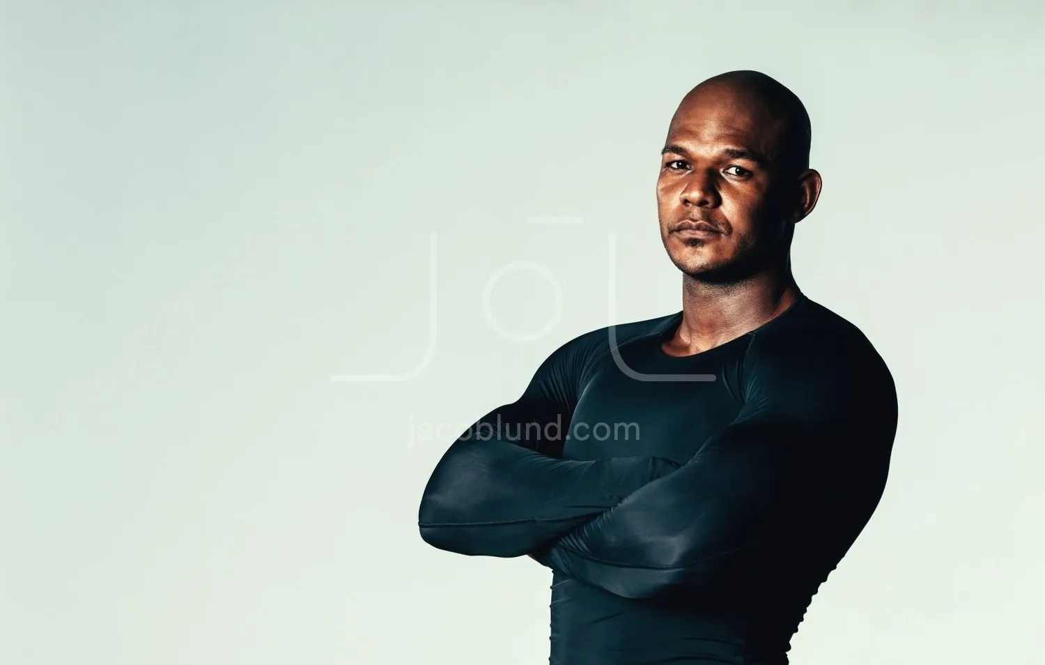 African model wearing gym training compression t-shirt