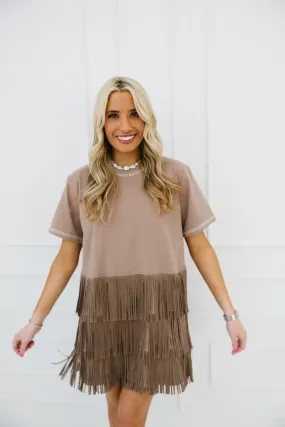 Alona Mini Dress - Brown