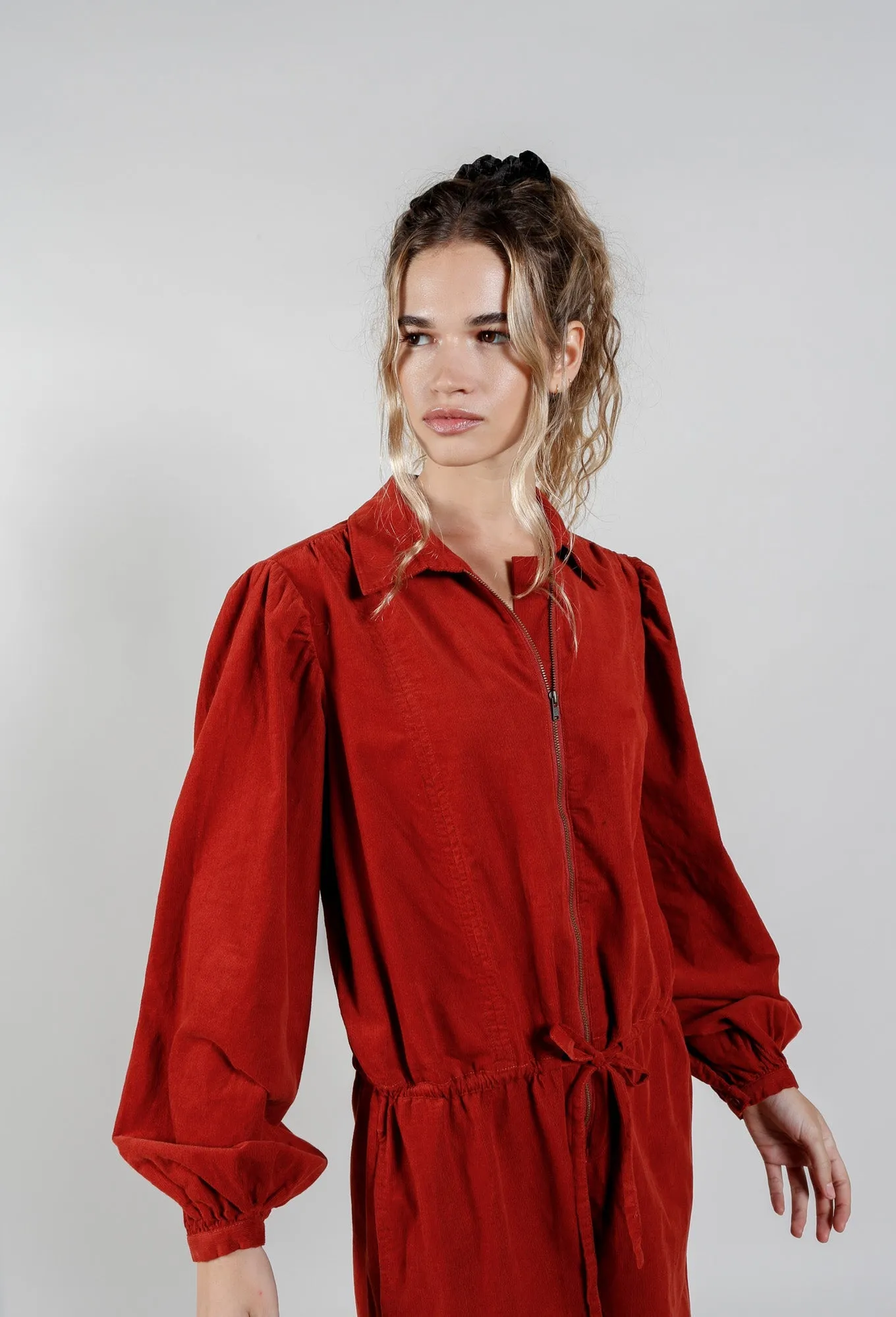 Amrita Organic Cotton Corduroy Jumpsuit Terracotta
