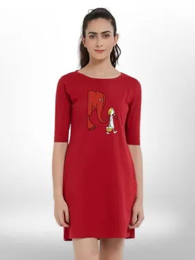 ANIMAL TRUST PRINTED  THREE QUARTER SLEEVE T-SHIRT SIDE POCKET FOR WOMEN'S