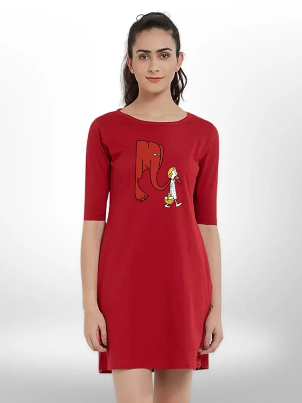 ANIMAL TRUST PRINTED  THREE QUARTER SLEEVE T-SHIRT SIDE POCKET FOR WOMEN'S