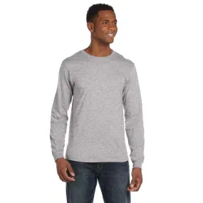 Anvil Men's Heather Grey Lightweight Long-Sleeve T-Shirt