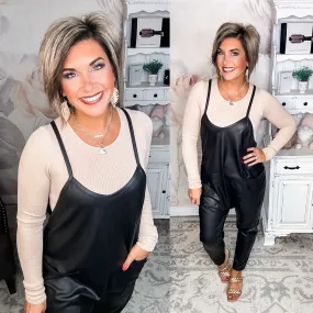 Anything Goes Vegan Leather Jumpsuit