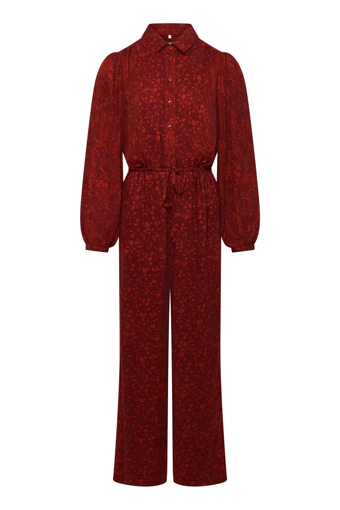 Ava Rayon Jumpsuit Wine Red