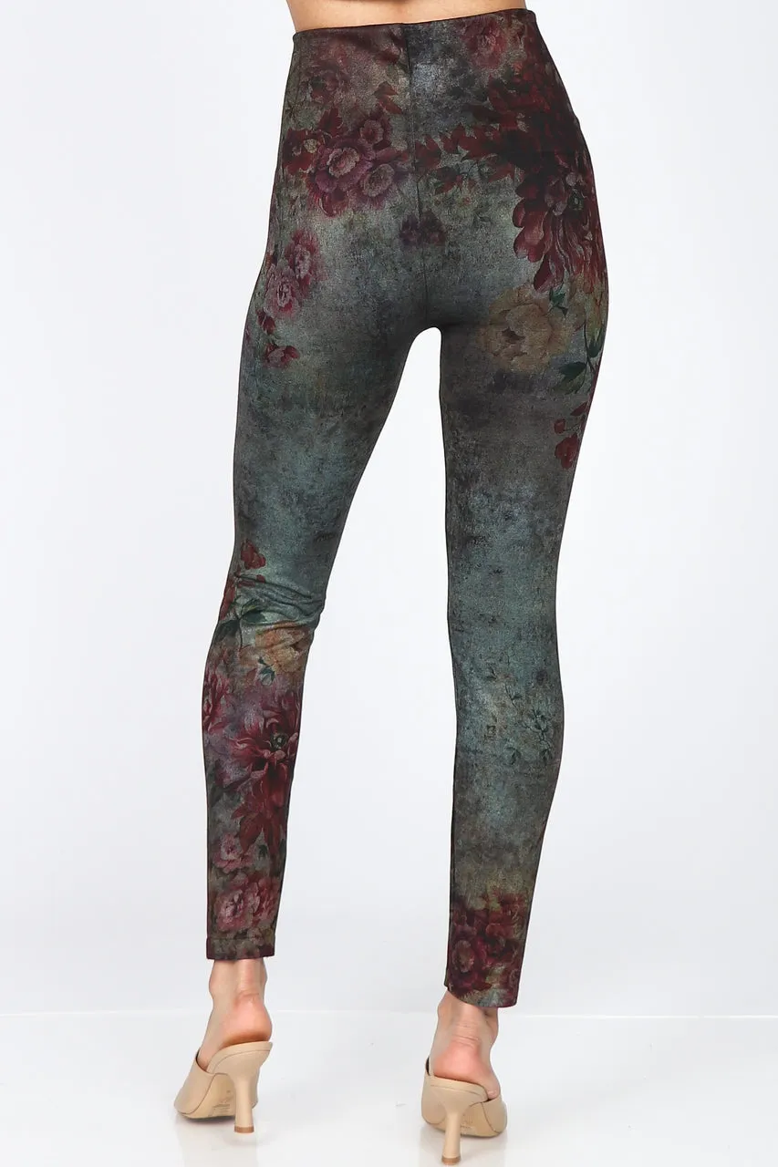 B4292CT High Waist Full Length Legging Virginia Print