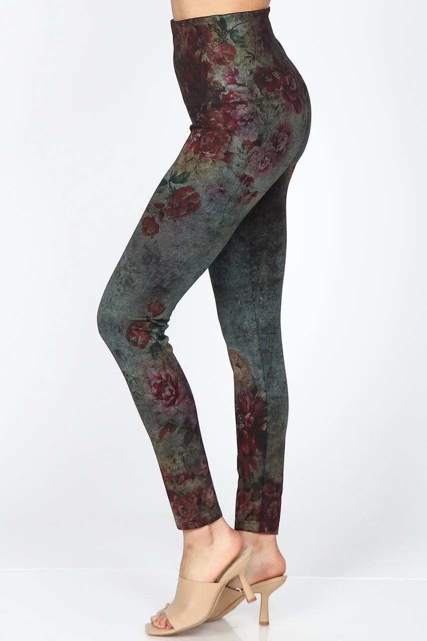 B4292CT High Waist Full Length Legging Virginia Print