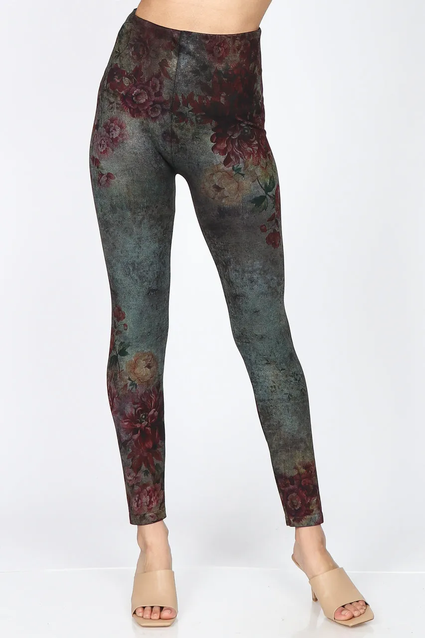 B4292CT High Waist Full Length Legging Virginia Print