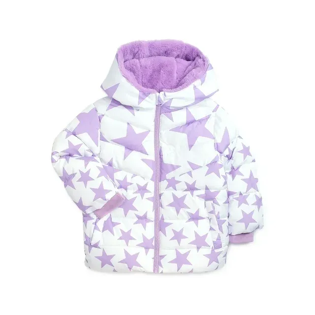 Baby and Toddler Girls Puffer Jacket with Hood