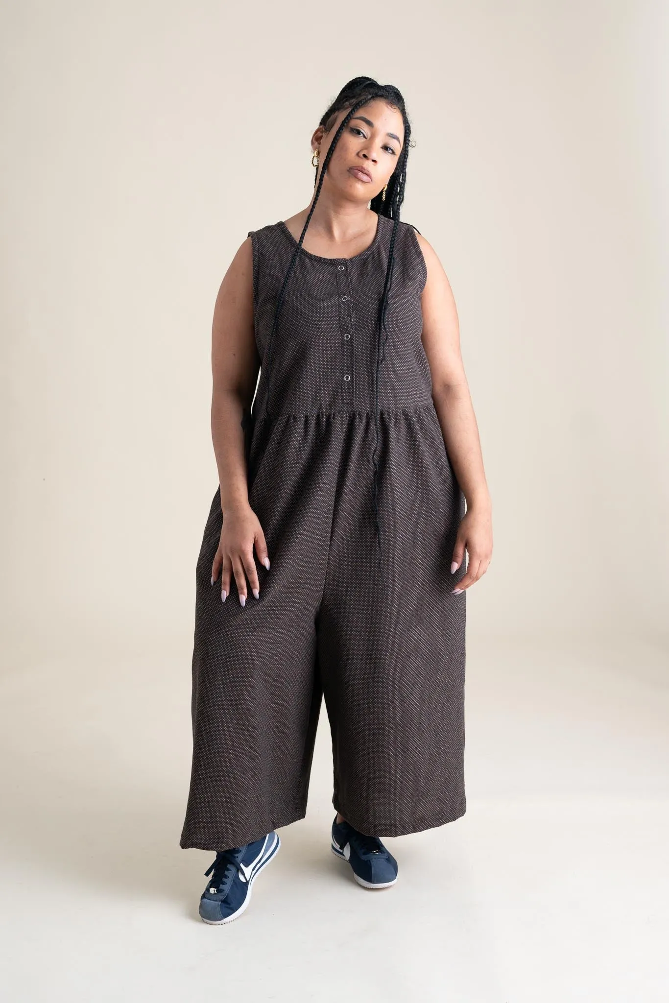Backyard Jumpsuit in Espresso Dot