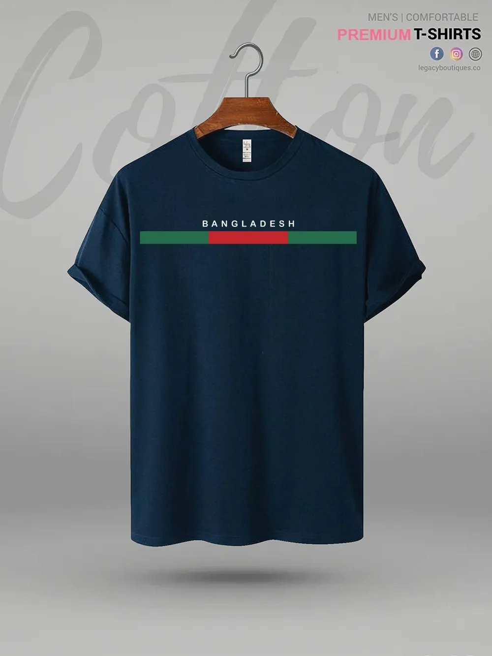 Bangladesh Flag Printed Men's Premium Quality T-Shirt In Lowest Price Only In Dhaka