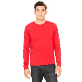 Bella   Canvas Men's Red Jersey Long-Sleeve T-Shirt