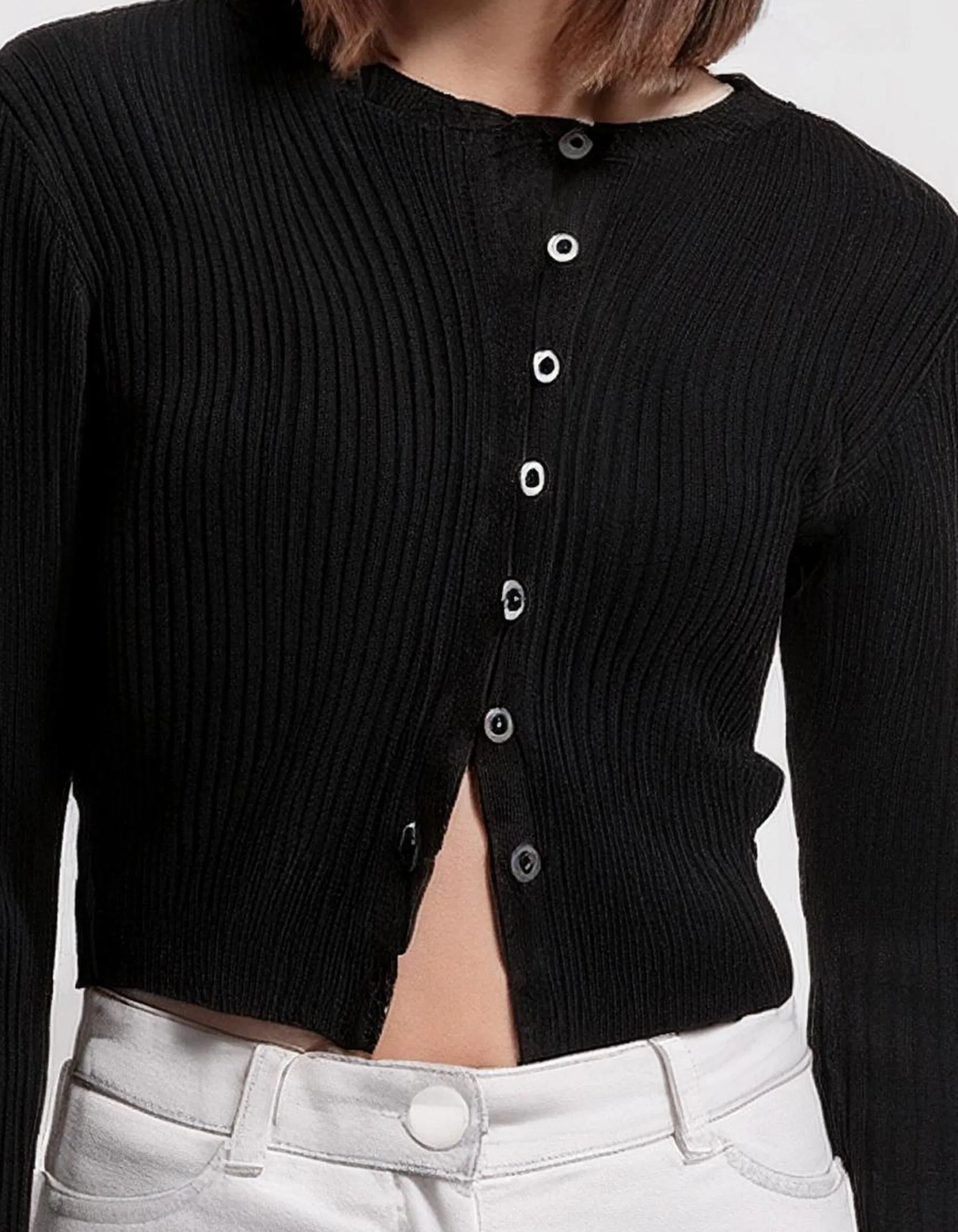 Black Cropped Cardigan