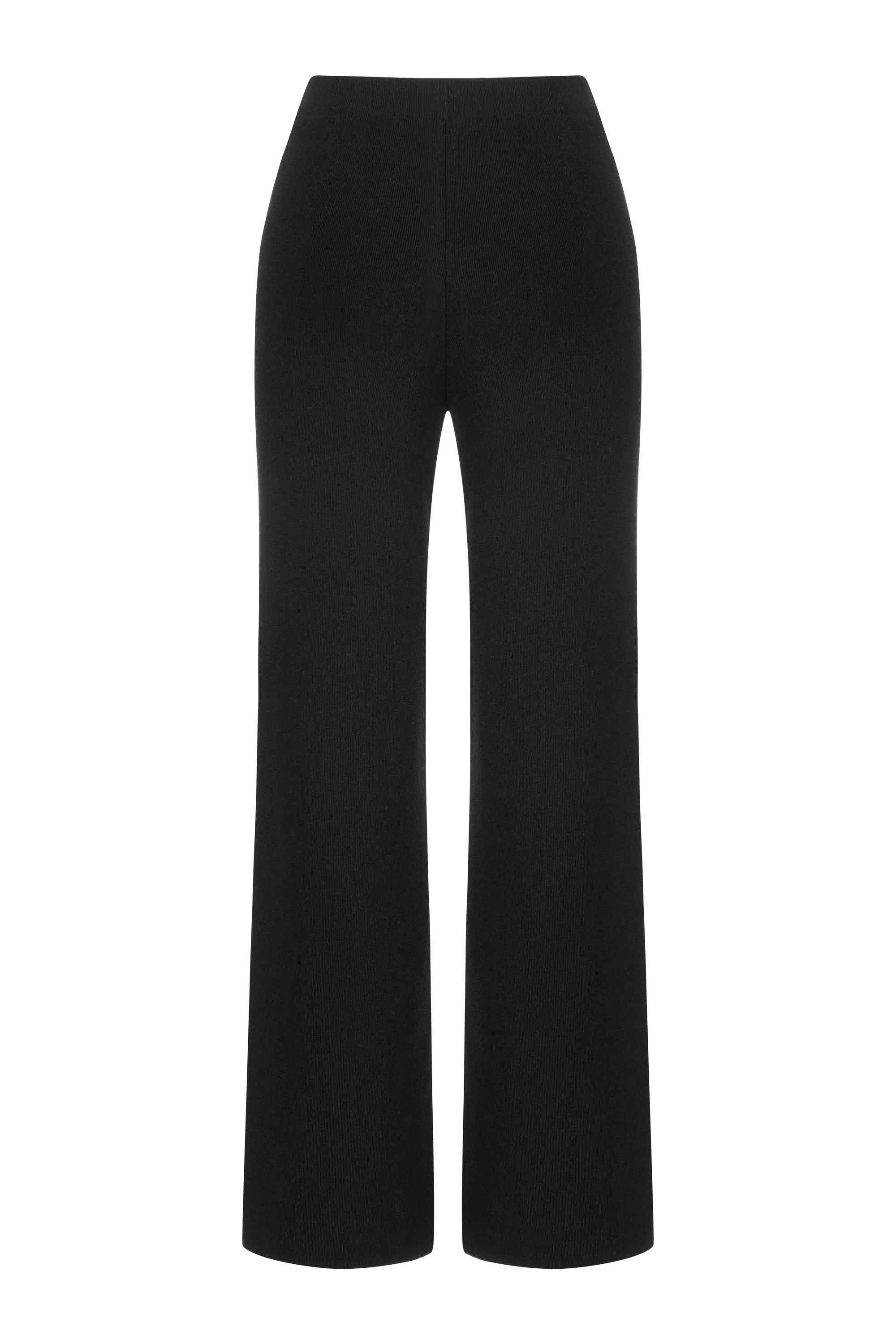 Black High Waist Knit Pants