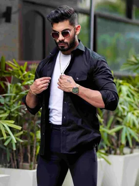 Black Oxford Premium Cotton Over Shirt