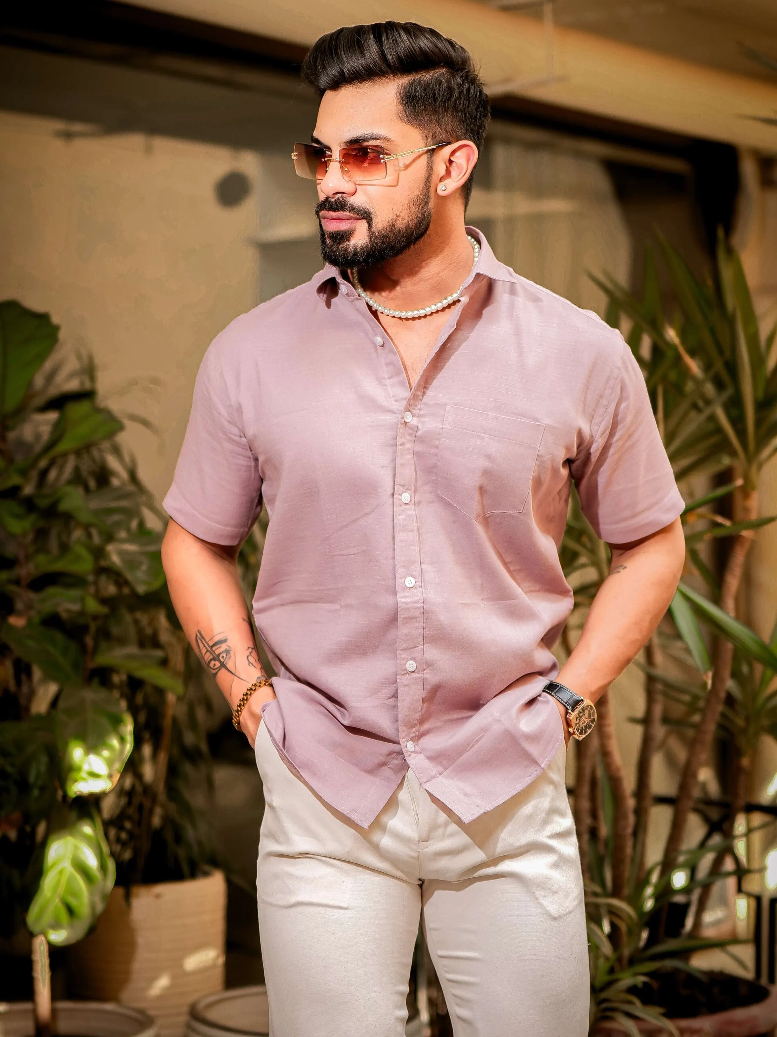 Blossom Luxury Formal linen Cotton Shirt For Men's
