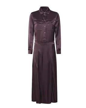 Brown Long Sleeve Shirt Dress