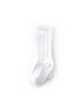 Cable Knit Tights | White | Little Stocking Co.
