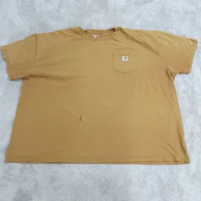Carhartt Shirt Men 4XL Orange Crew Neck Tee Short Sleeve 100% Cotton Pocket Logo