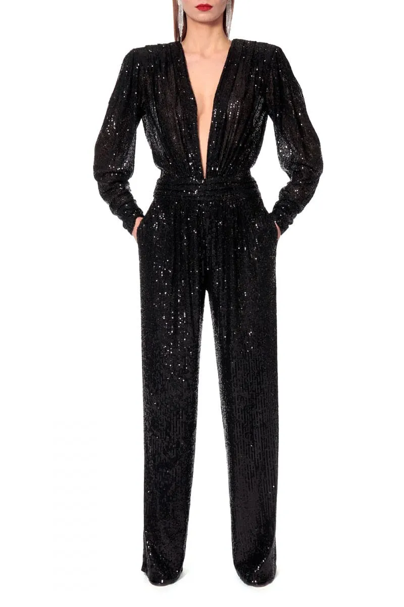 CAROLYN OBSIDIAN BLACK JUMPSUIT
