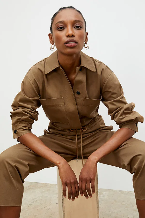 Carr Jumpsuit - Eco Chino :: Sepia