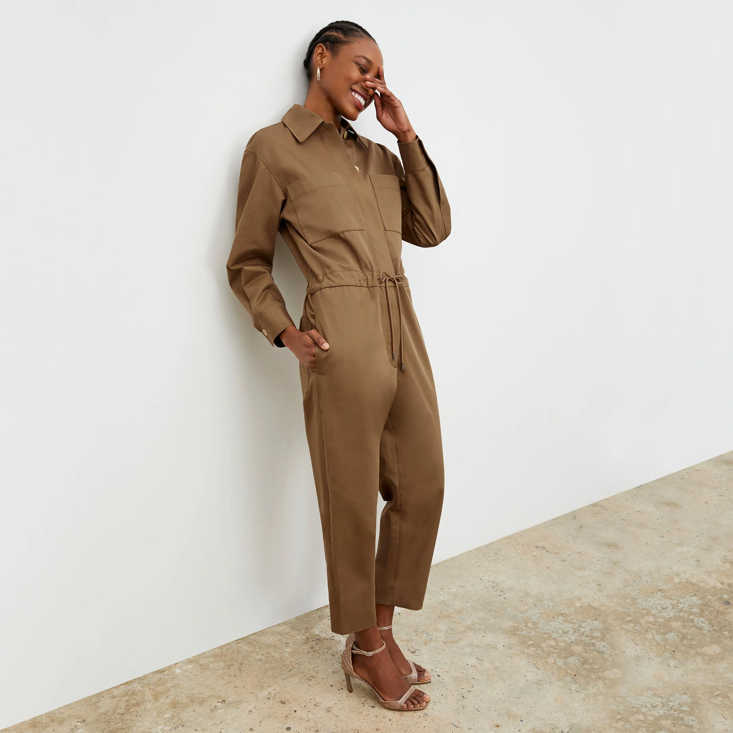 Carr Jumpsuit - Eco Chino :: Sepia