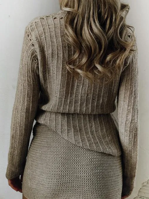 Casual Chic Lapel Hollow Out Loose Knited Cardigan