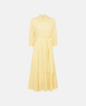 Christy Floral Print Silk Midi Shirt Dress