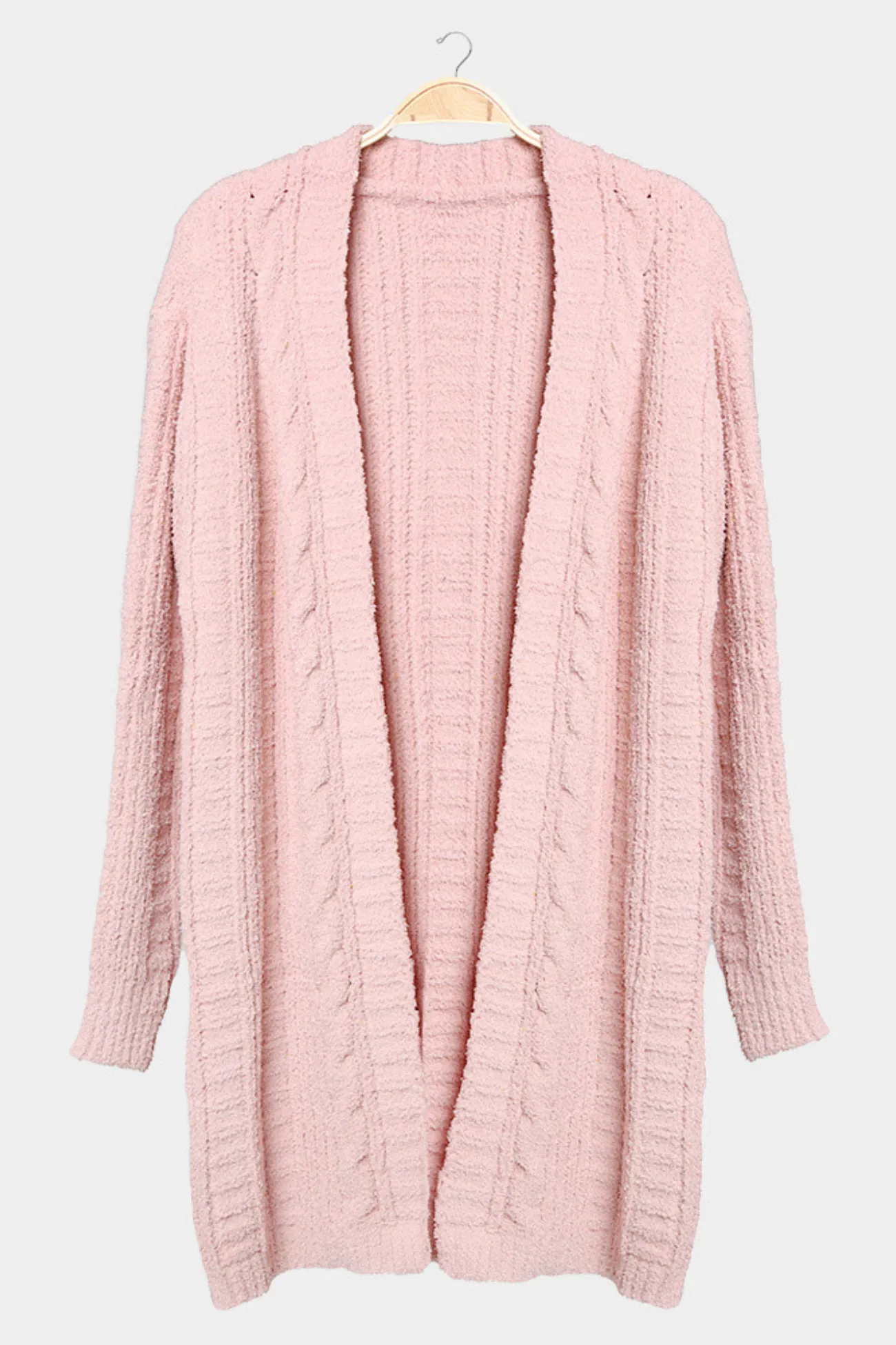 Coffee Dates Solid Twisted Knit Cardigan