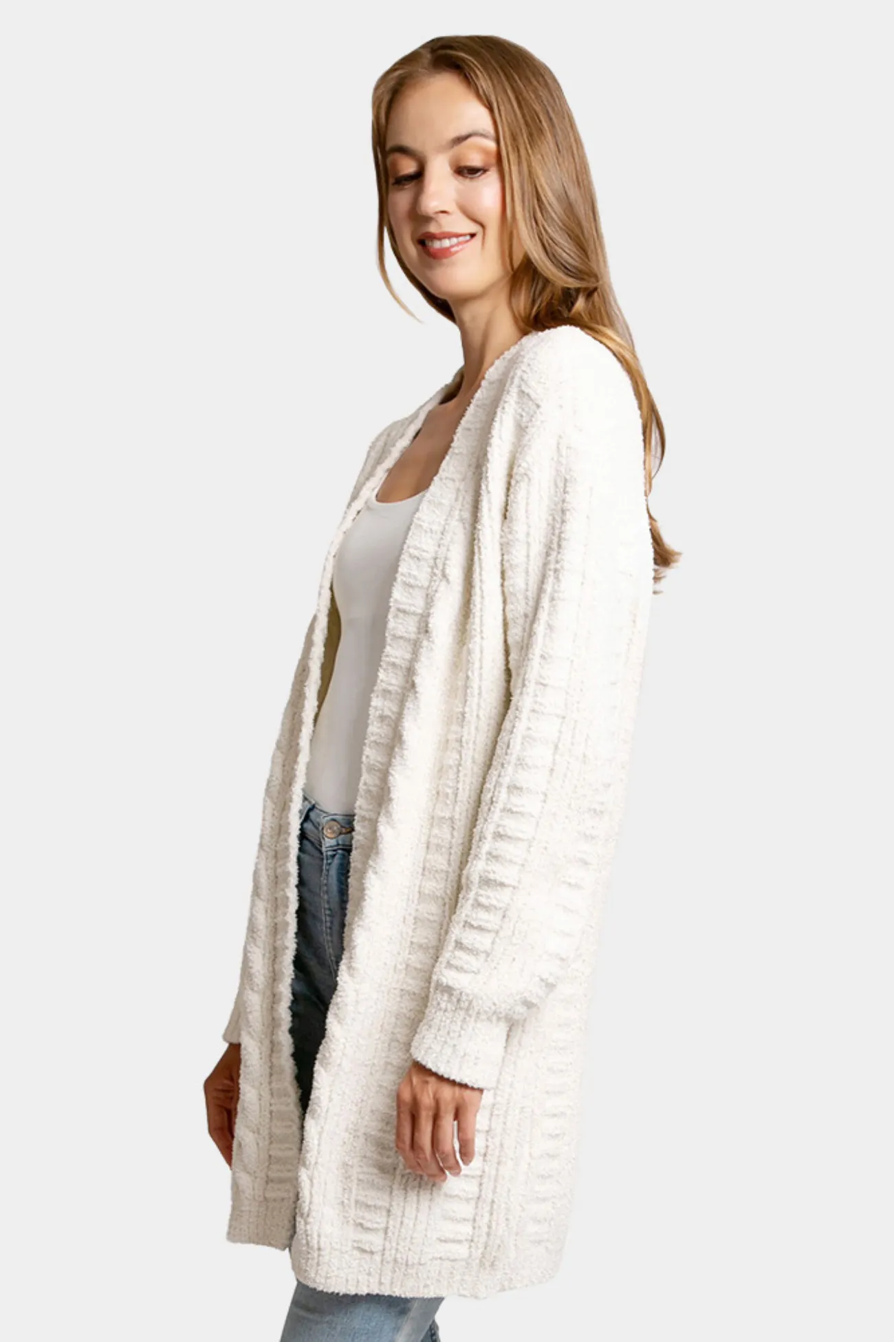 Coffee Dates Solid Twisted Knit Cardigan