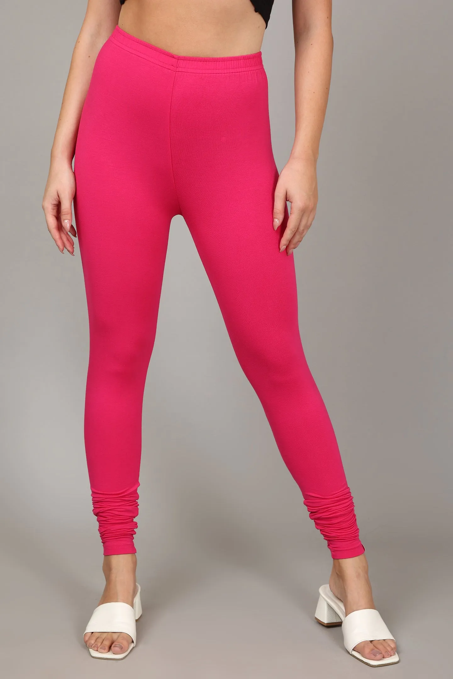 COTTON CHURIDAR LEGGINGS - PINK
