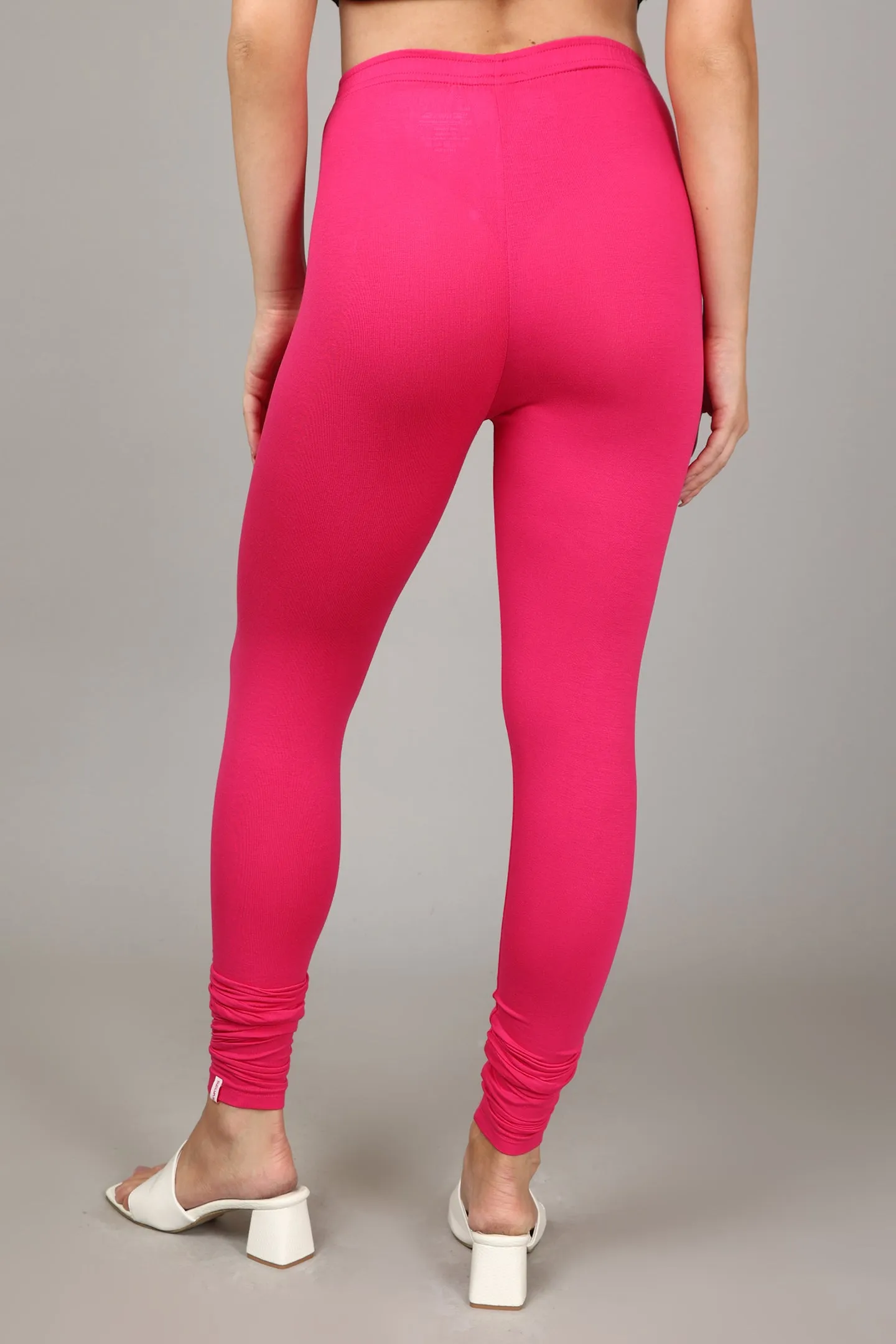 COTTON CHURIDAR LEGGINGS - PINK