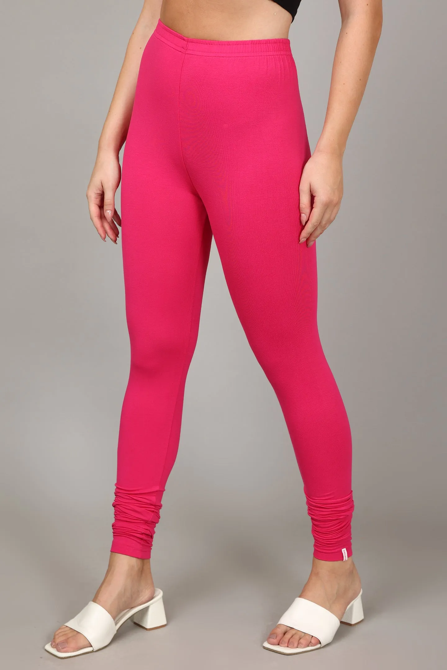 COTTON CHURIDAR LEGGINGS - PINK