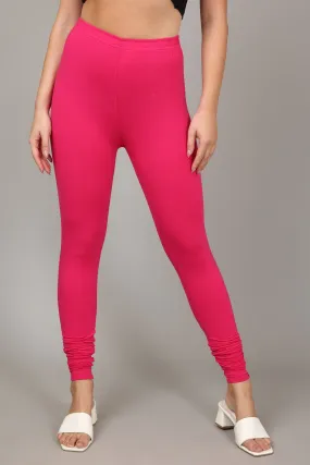 COTTON CHURIDAR LEGGINGS - PINK