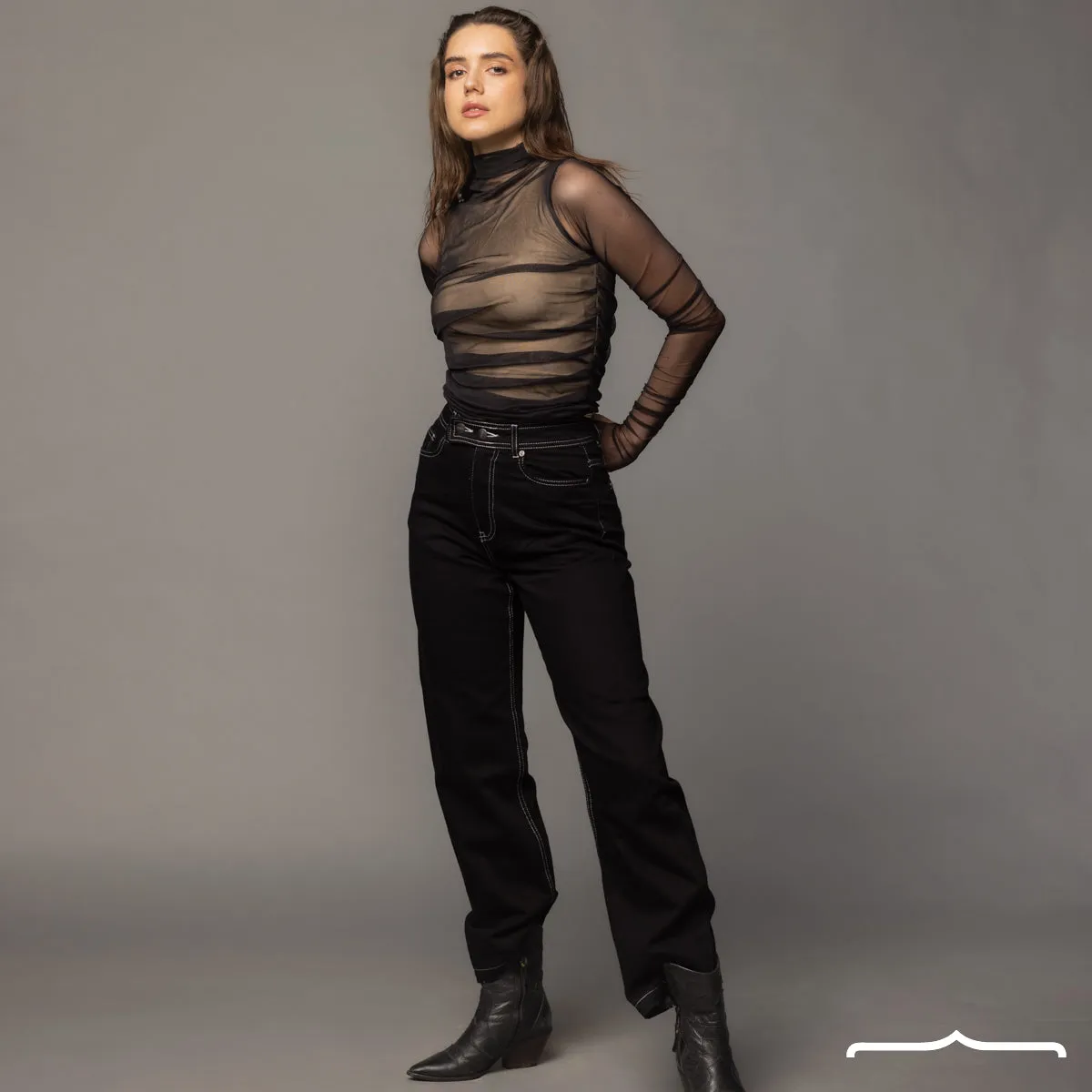 Double Layer Mesh Blouse