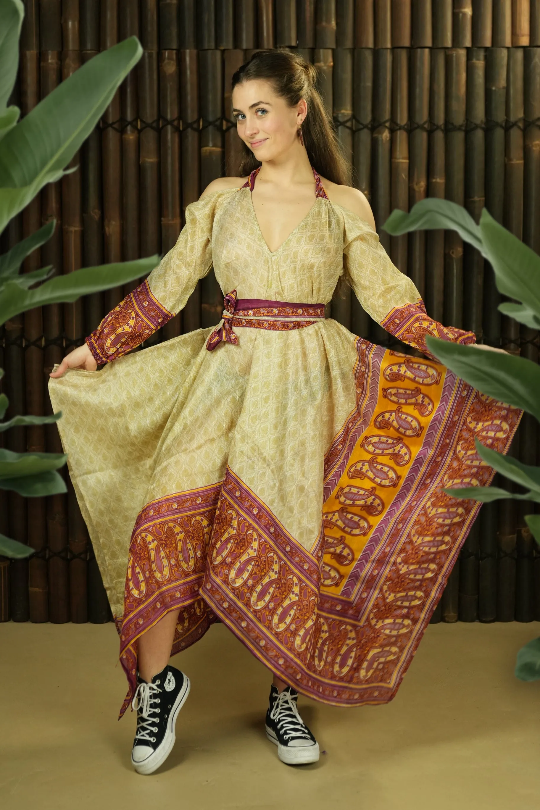 Dress 'Eunoia' with Sleeves - see through