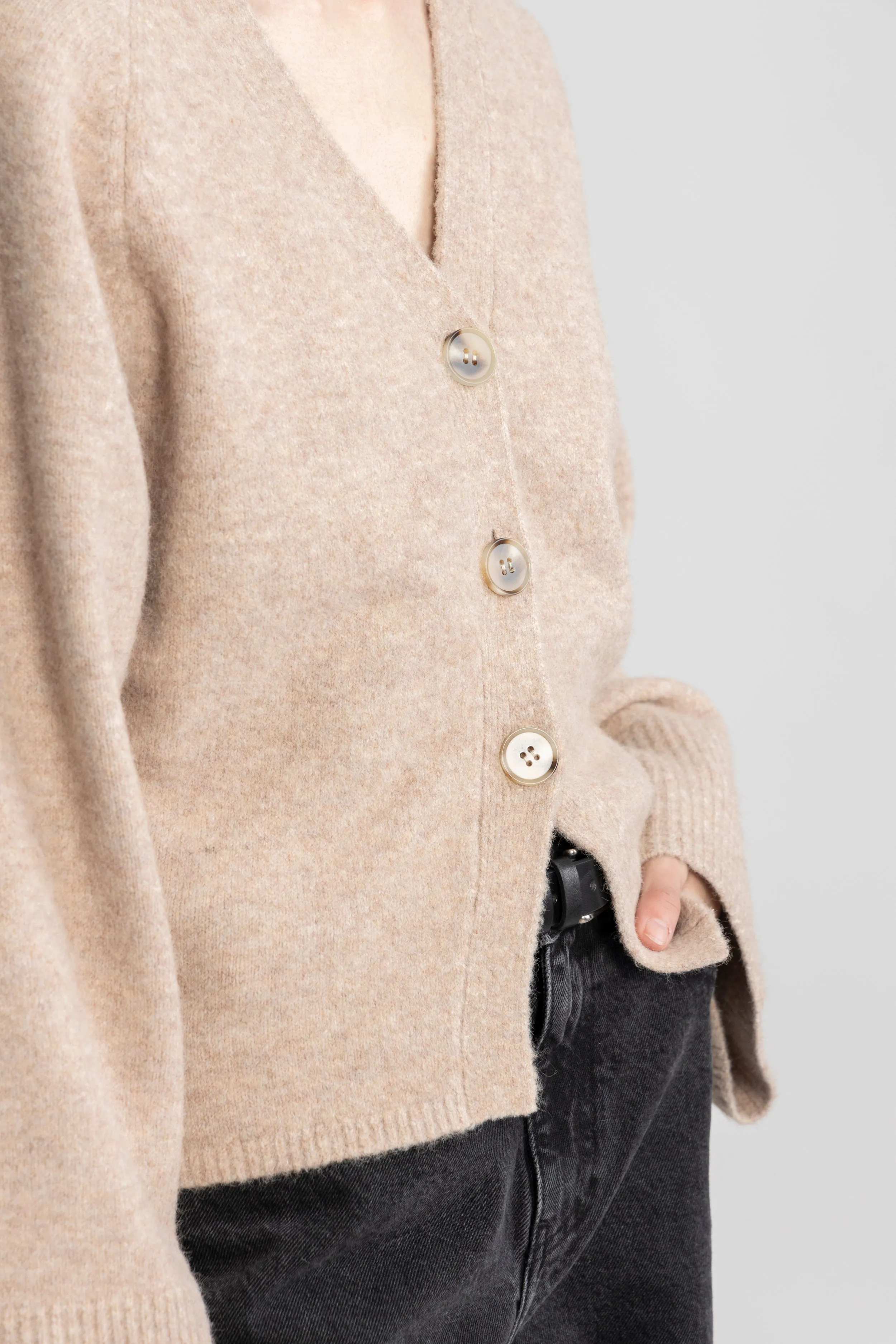 Elisabeth Knit Cardigan - Sand Melange