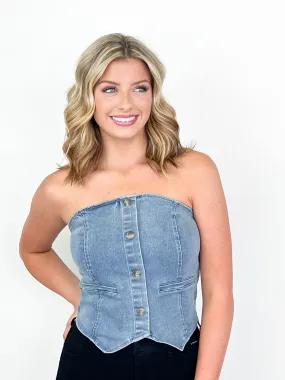 Ember - Strapless Denim Top
