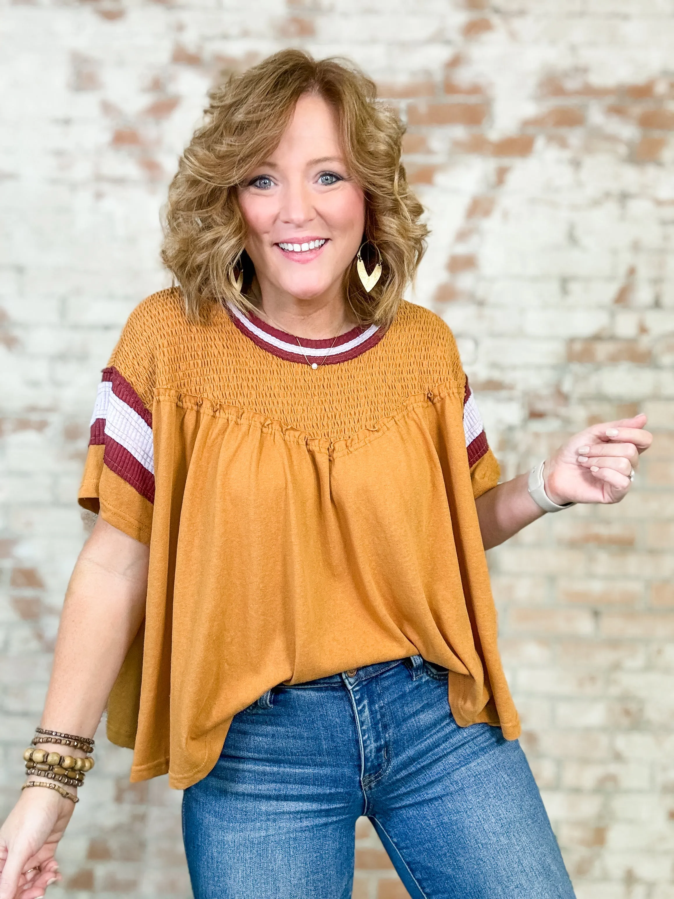 Emme Smocked Colorblock Top - FINAL SALE