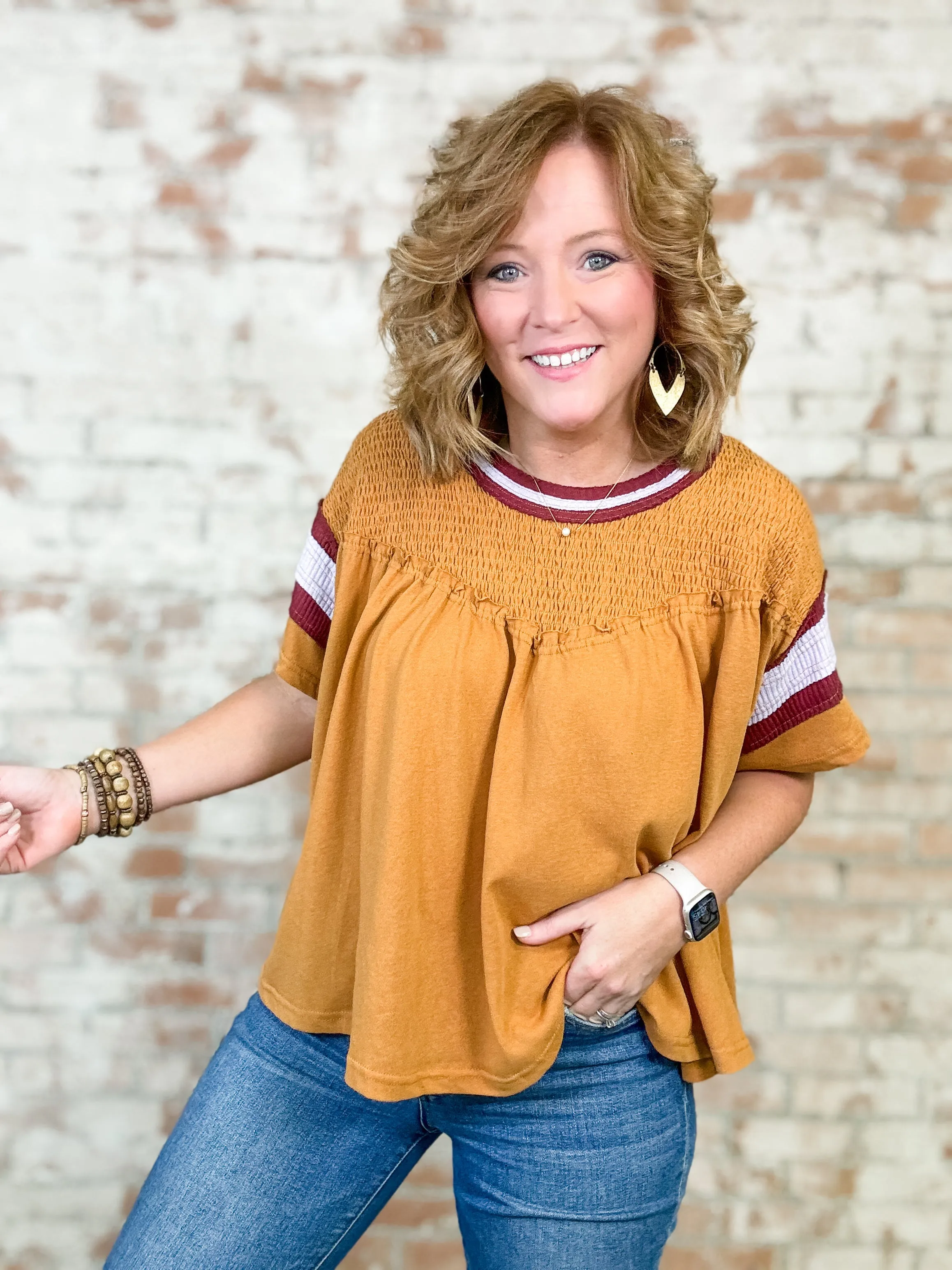 Emme Smocked Colorblock Top - FINAL SALE