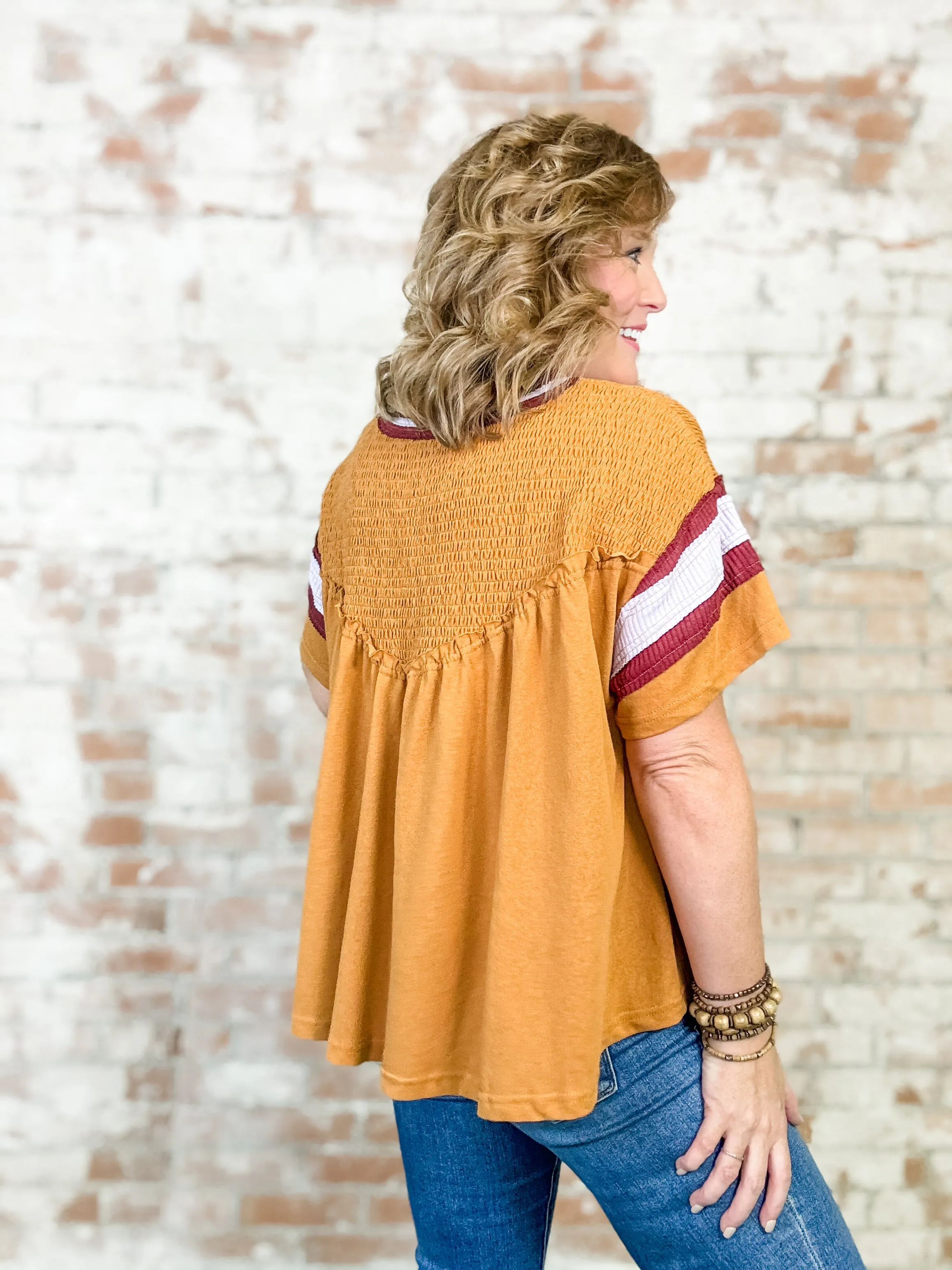 Emme Smocked Colorblock Top - FINAL SALE