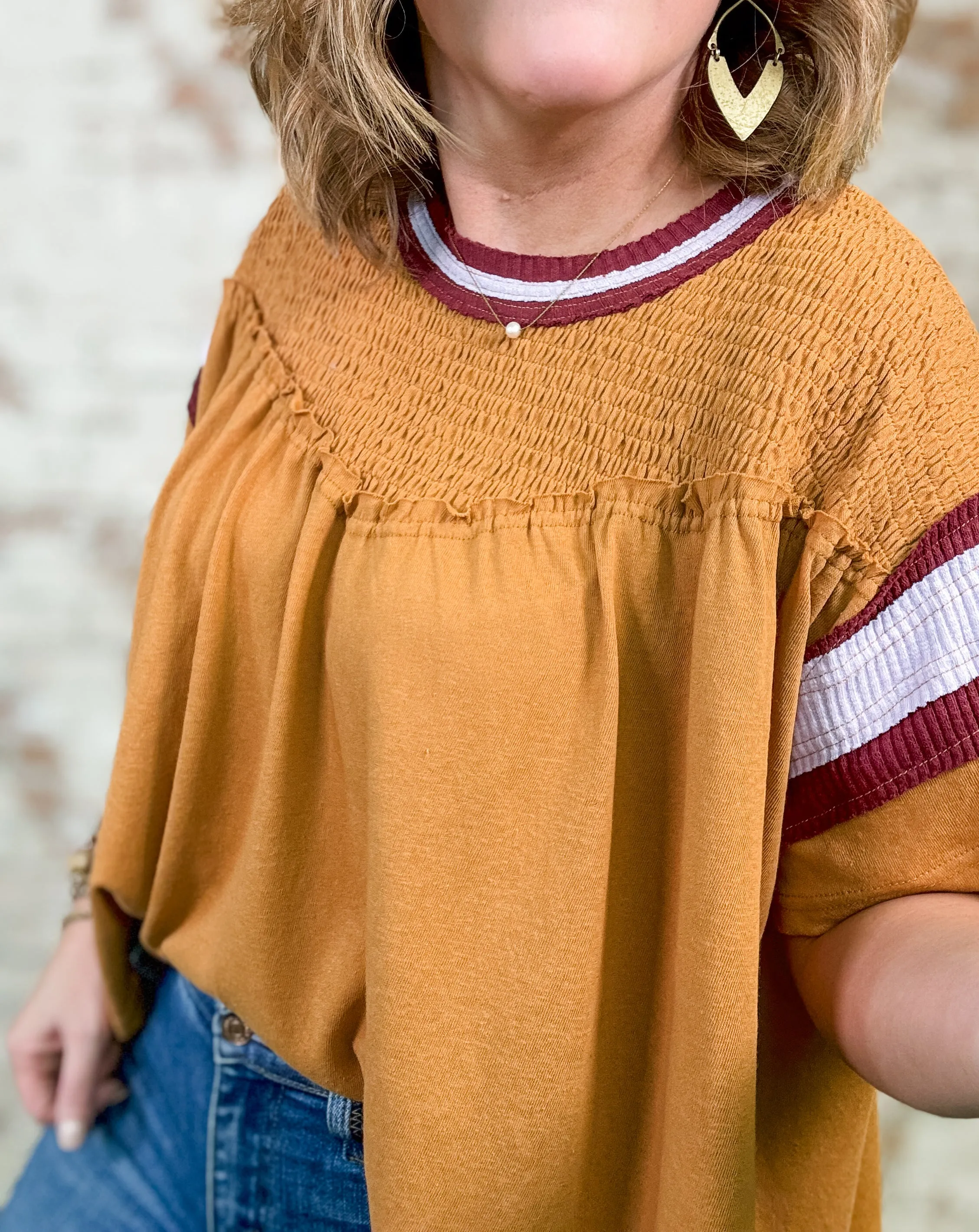 Emme Smocked Colorblock Top - FINAL SALE