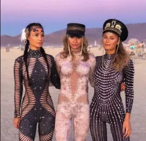 Festival Outfit Rhinestone Jumpsuit Bodysuit Fringe Sequin Catsuit Burning Man Disco Cowgirl Crystal Space Costume Rhinestone Black DragQueen