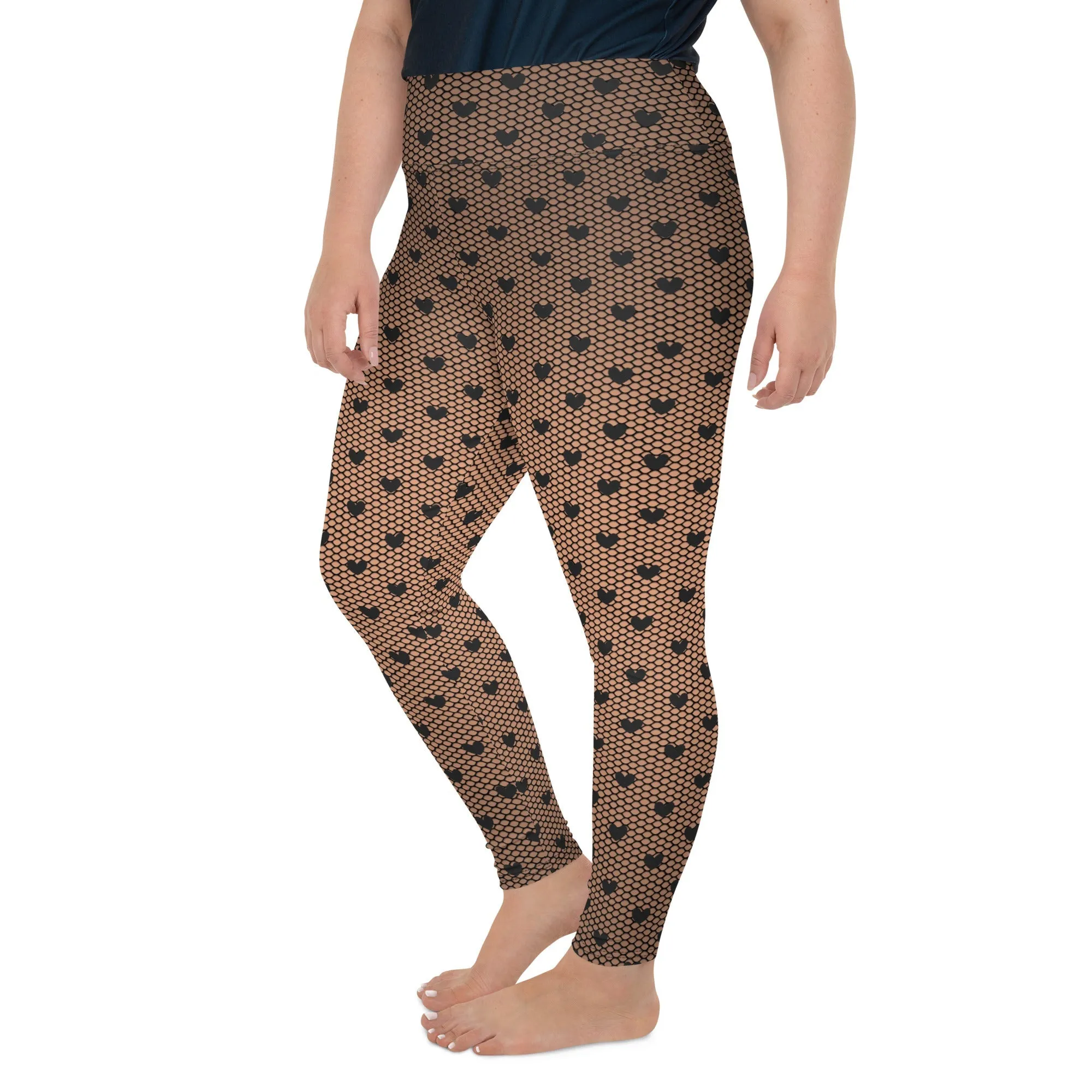 Fishnet Tights Print Plus Size Leggings