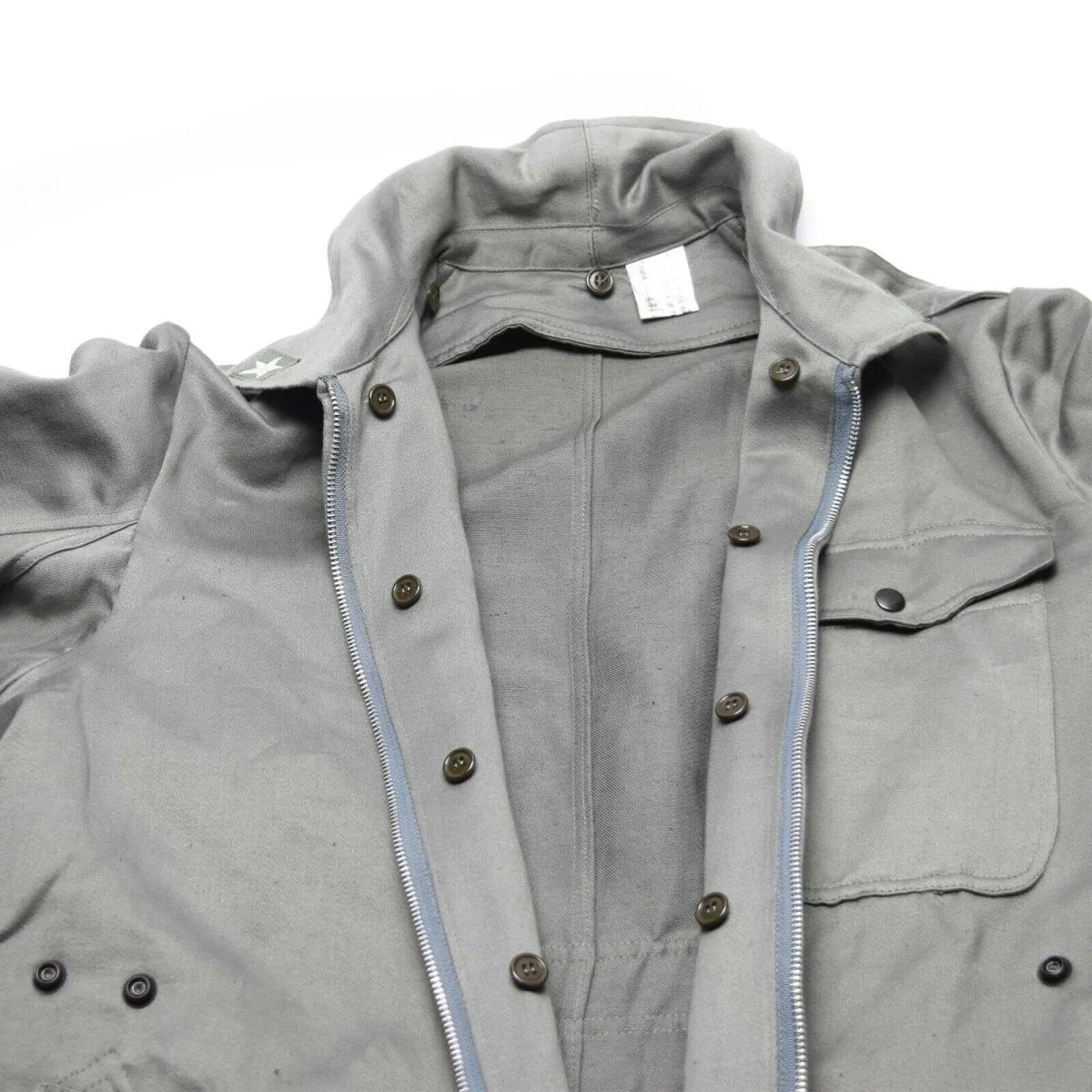 Genuine Italian army coverall suit military grey overall jumpsuit zip-front NEW